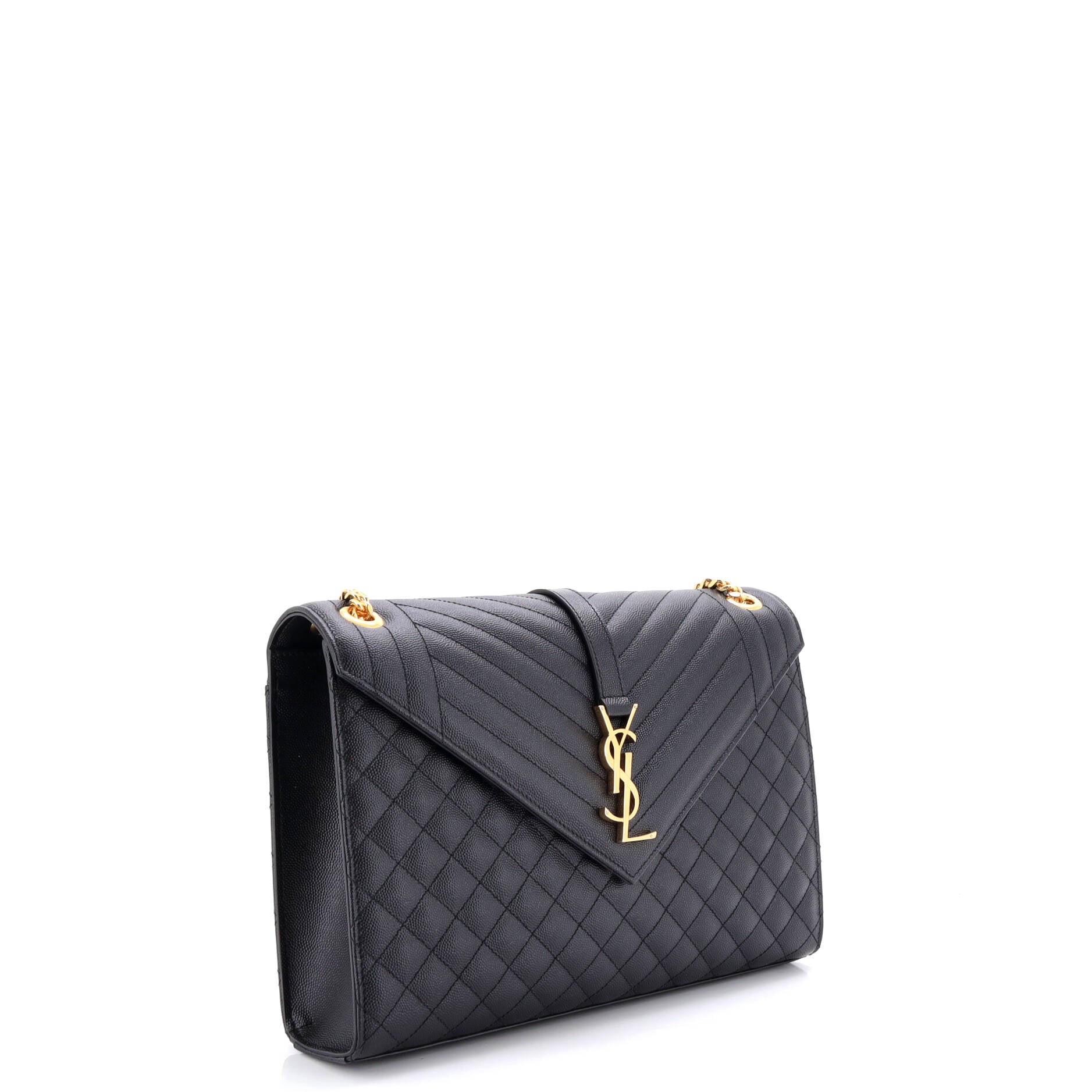 Classic Monogram Envelope Satchel Mixed Matelasse Leather Large