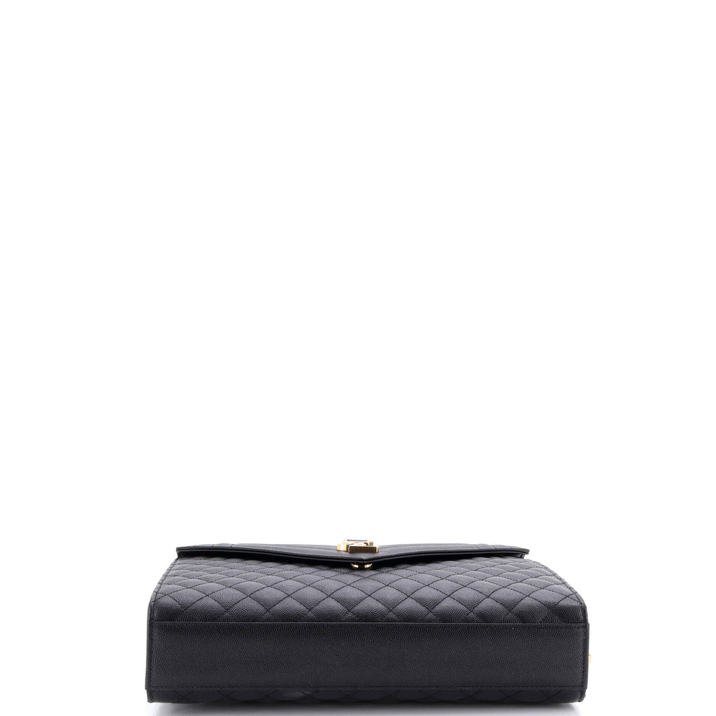 Classic Monogram Envelope Satchel Mixed Matelasse Leather Large