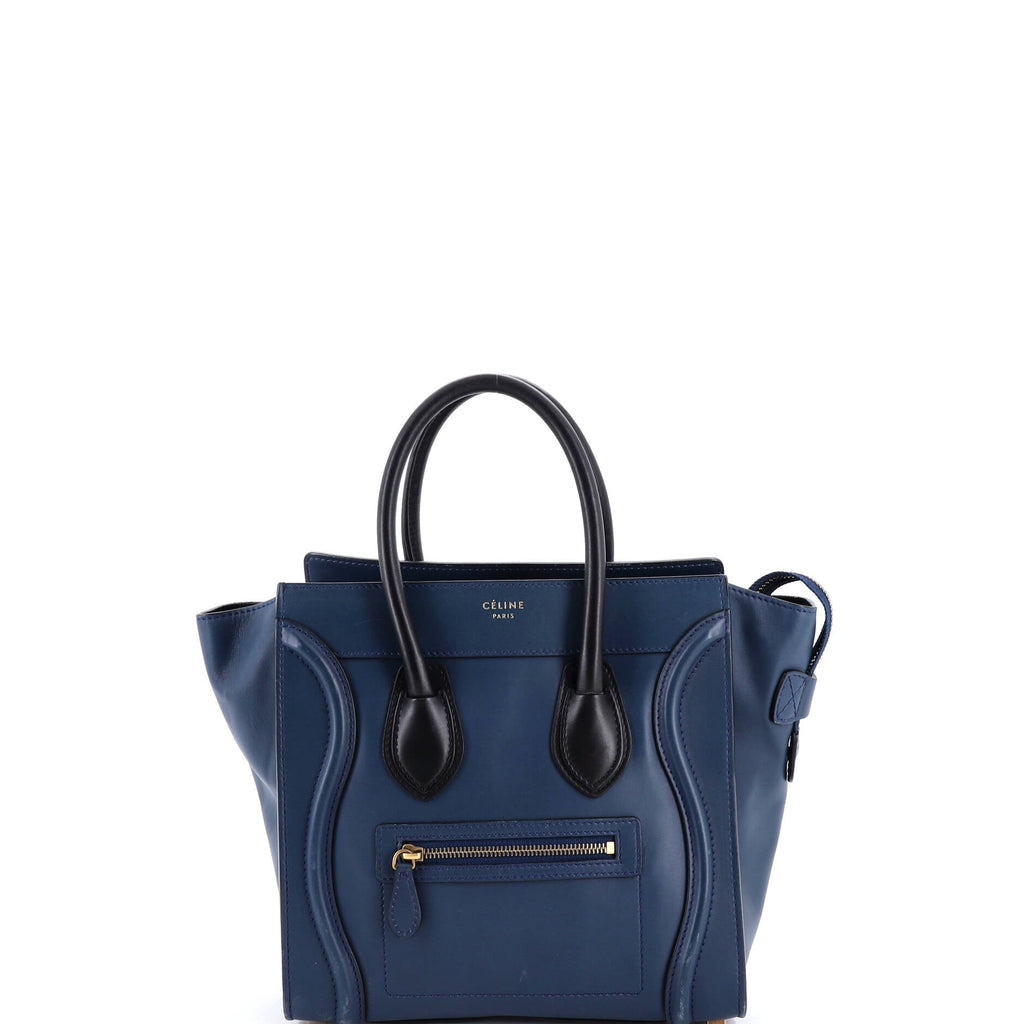 Bicolor Luggage Bag Leather Micro