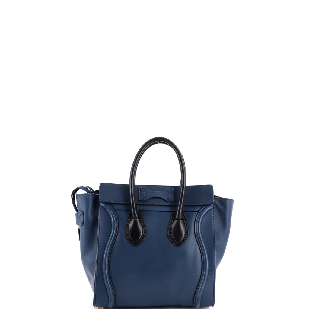 Bicolor Luggage Bag Leather Micro