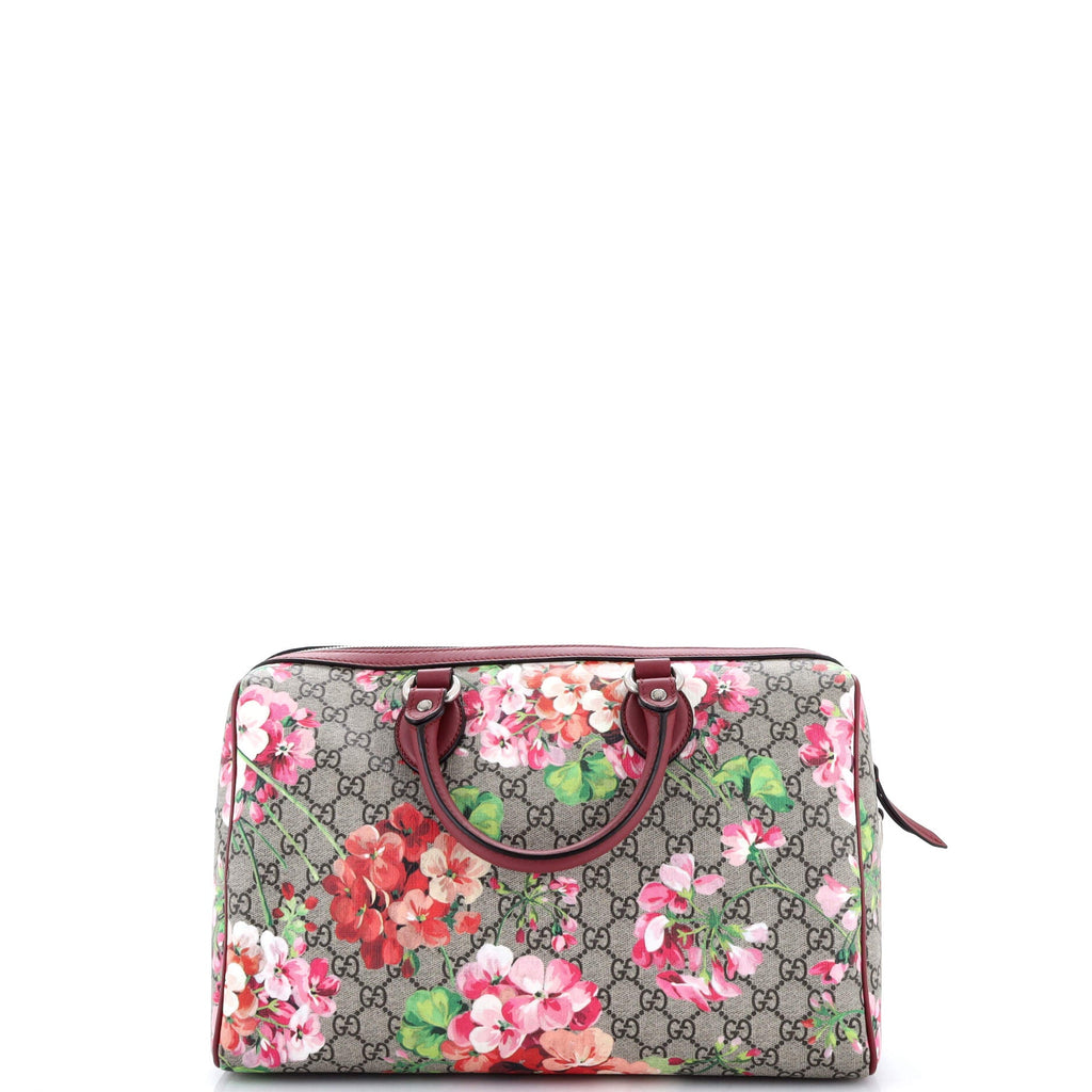 Convertible Boston Bag Blooms Print GG Coated Canvas Medium