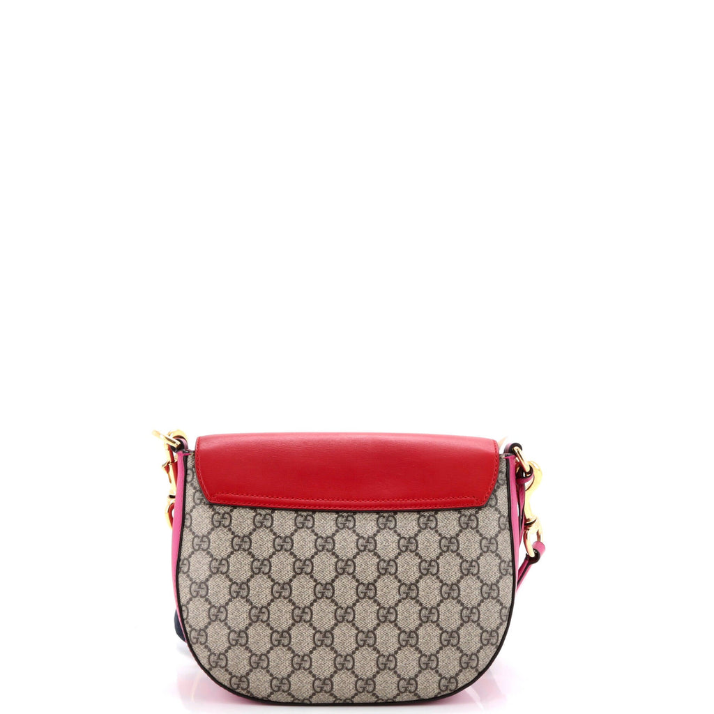 Padlock Saddle Shoulder Bag GG Coated Canvas and Leather Medium