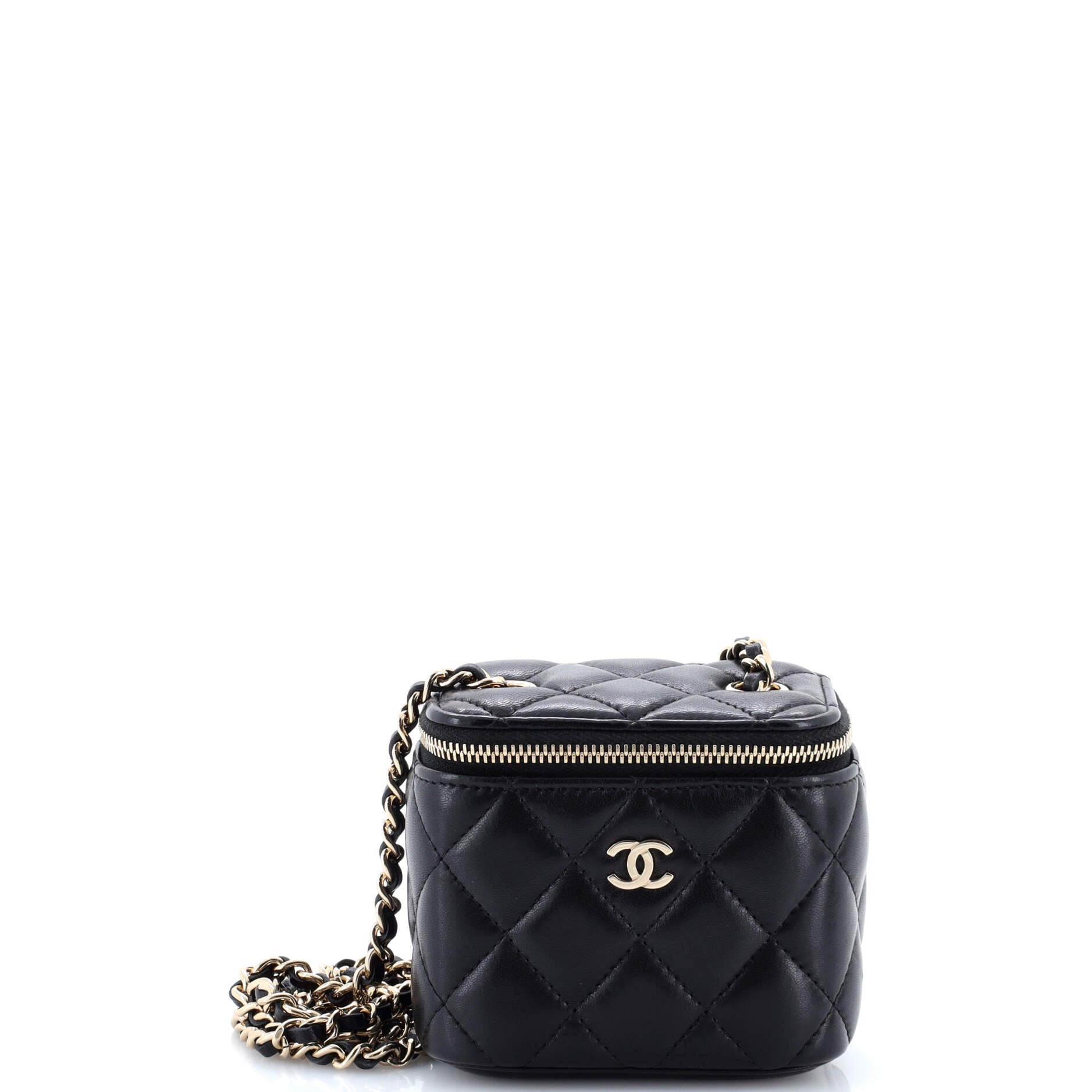 Classic Vanity Case with Chain Quilted Lambskin Mini