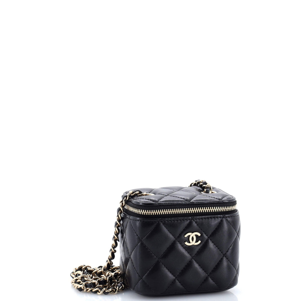Classic Vanity Case with Chain Quilted Lambskin Mini