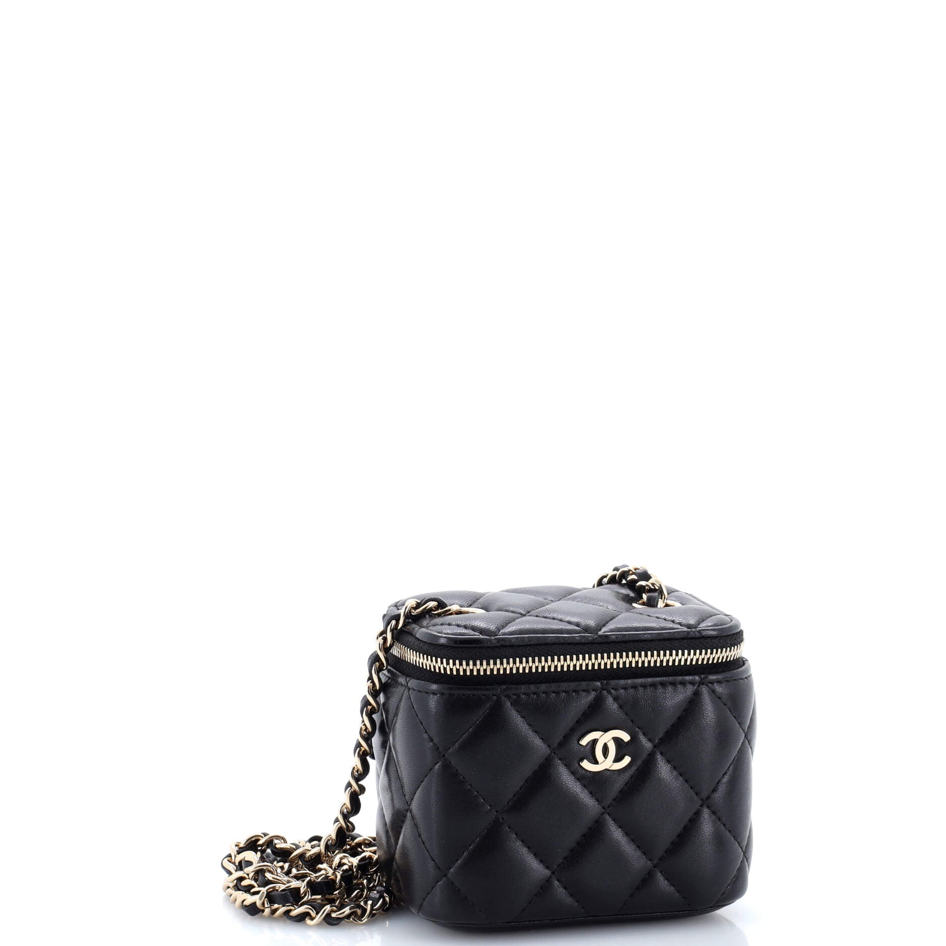 Classic Vanity Case with Chain Quilted Lambskin Mini