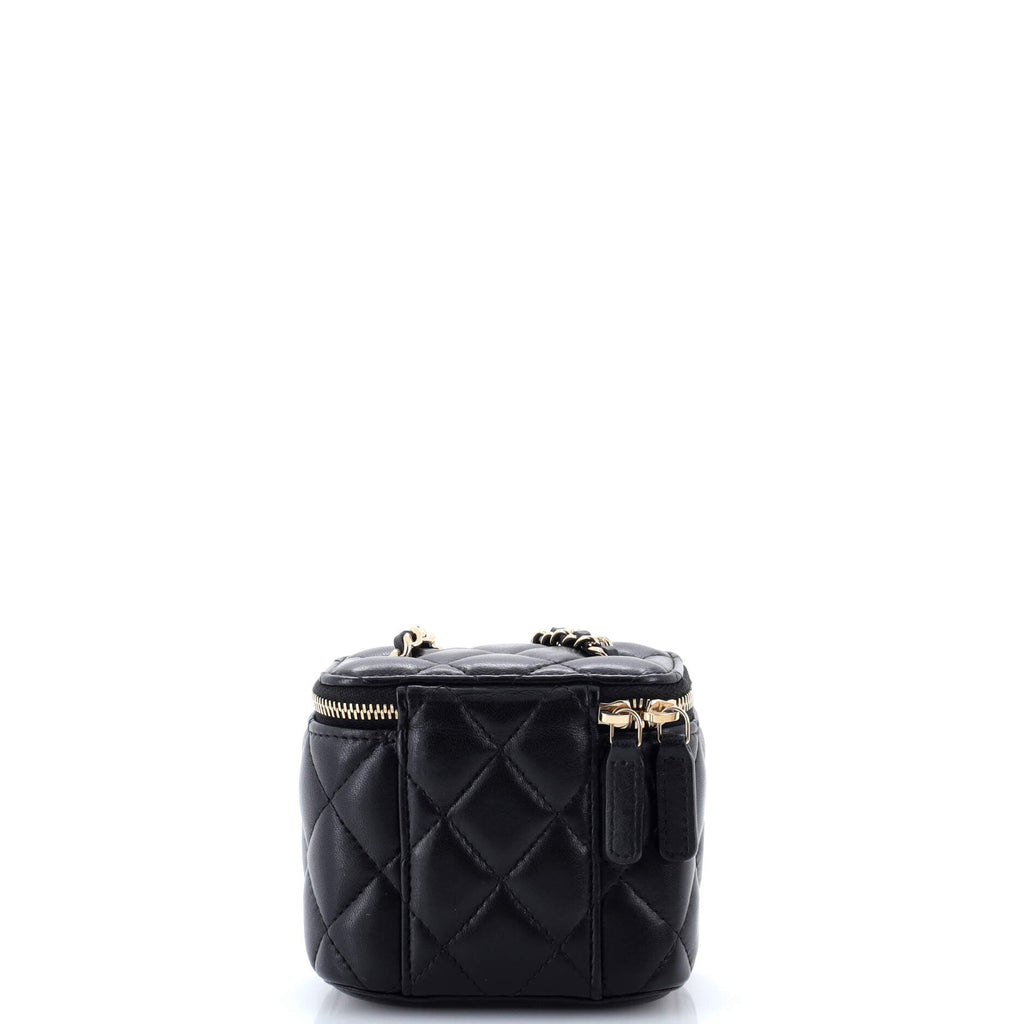 Classic Vanity Case with Chain Quilted Lambskin Mini