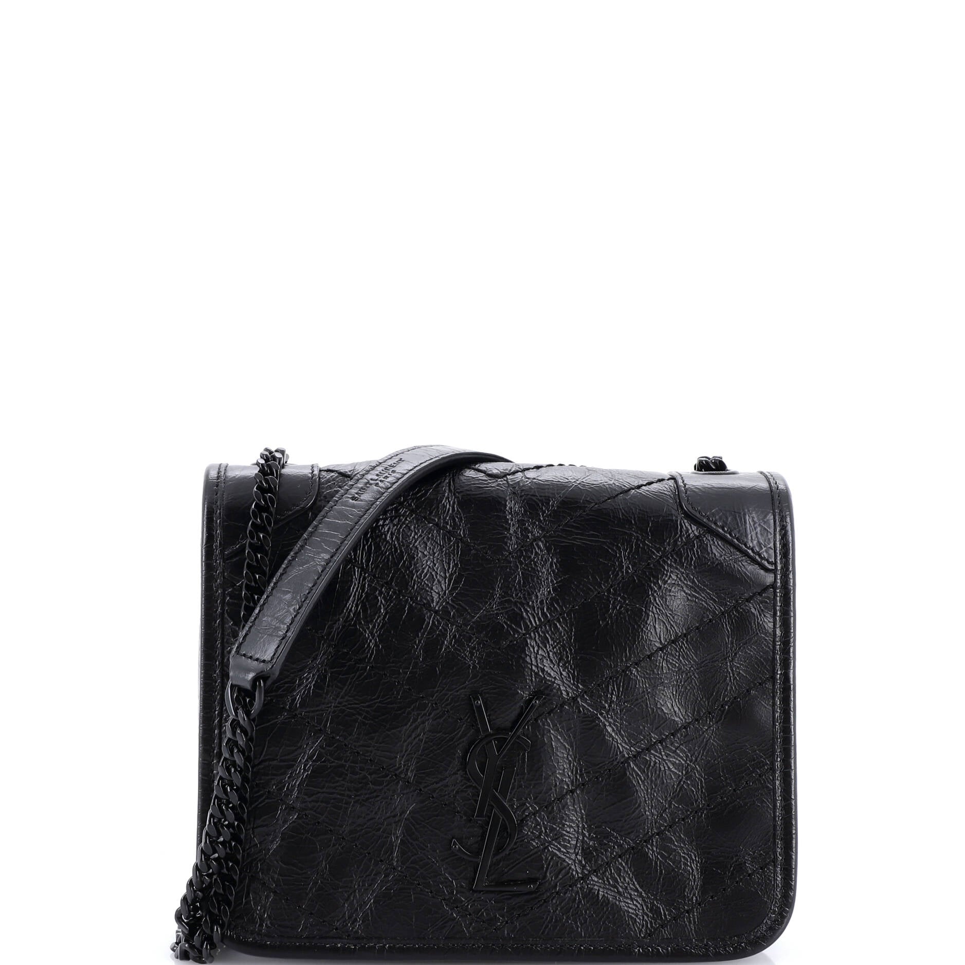 Niki Chain Wallet Matelasse Chevron Leather
