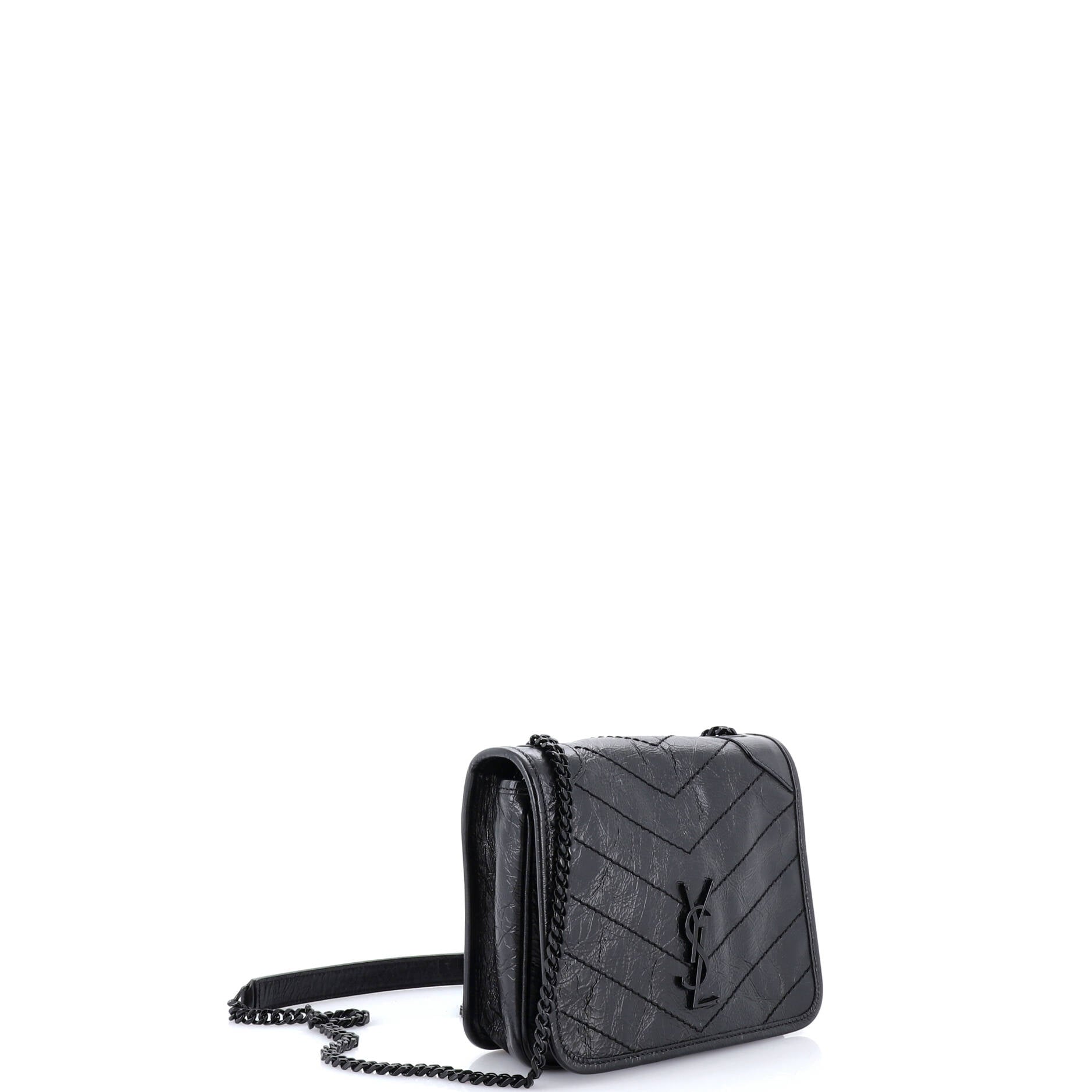 Niki Chain Wallet Matelasse Chevron Leather