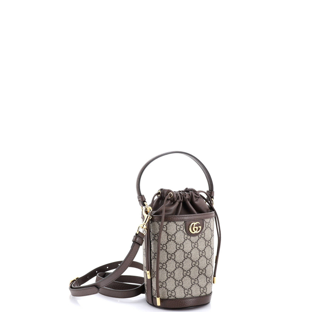 Ophidia Top Handle Bucket Bag GG Coated Canvas with Leather Mini