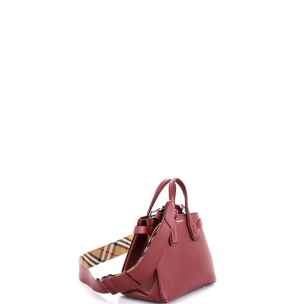 Banner NM Tote Leather with House Check Canvas Small
