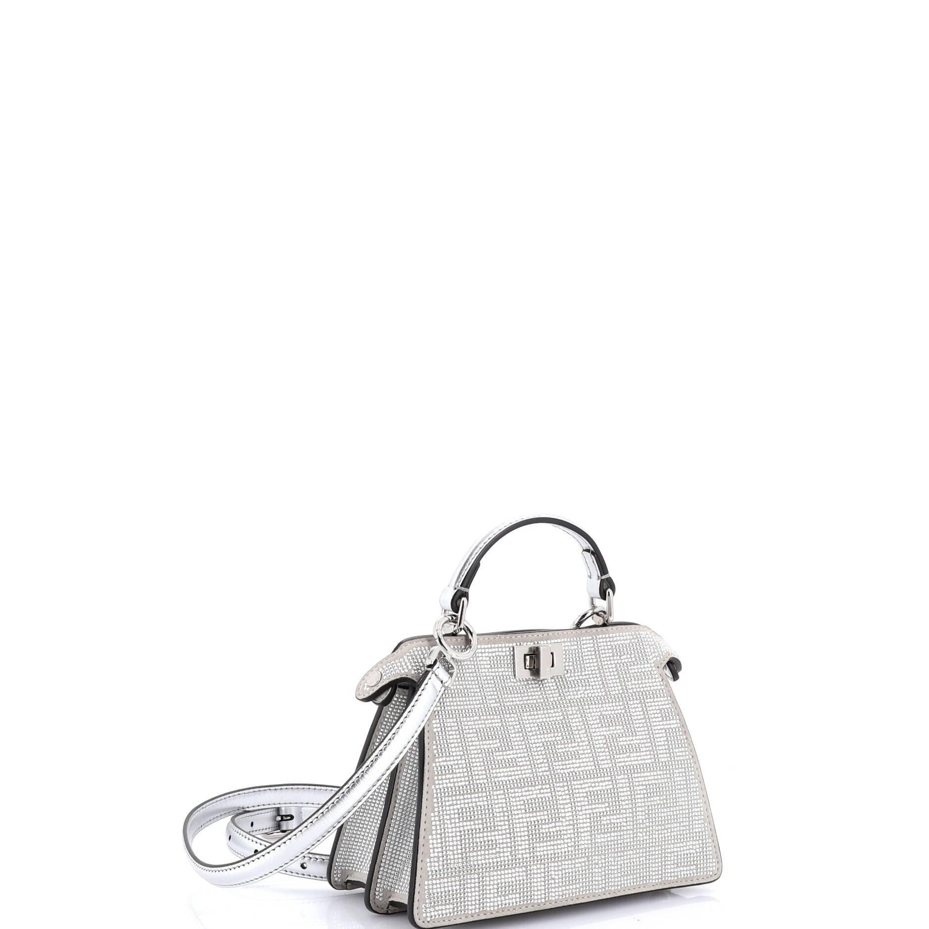 Peekaboo ISeeU Bag Zucca Crystal Embellished Suede Petite