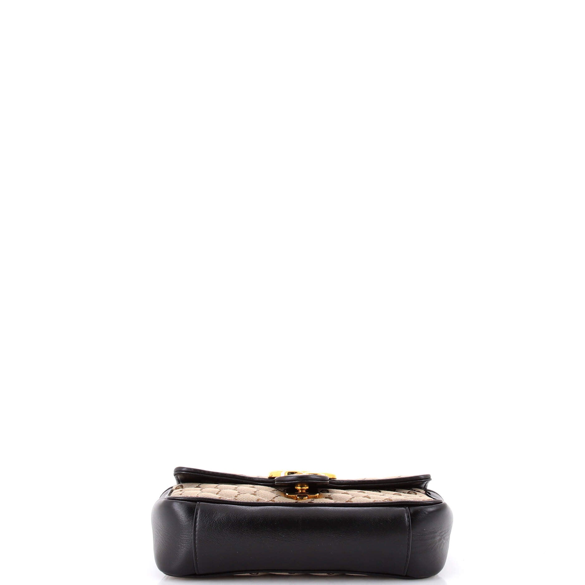 GG Marmont Flap Bag Diagonal Quilted GG Canvas with Leather Mini