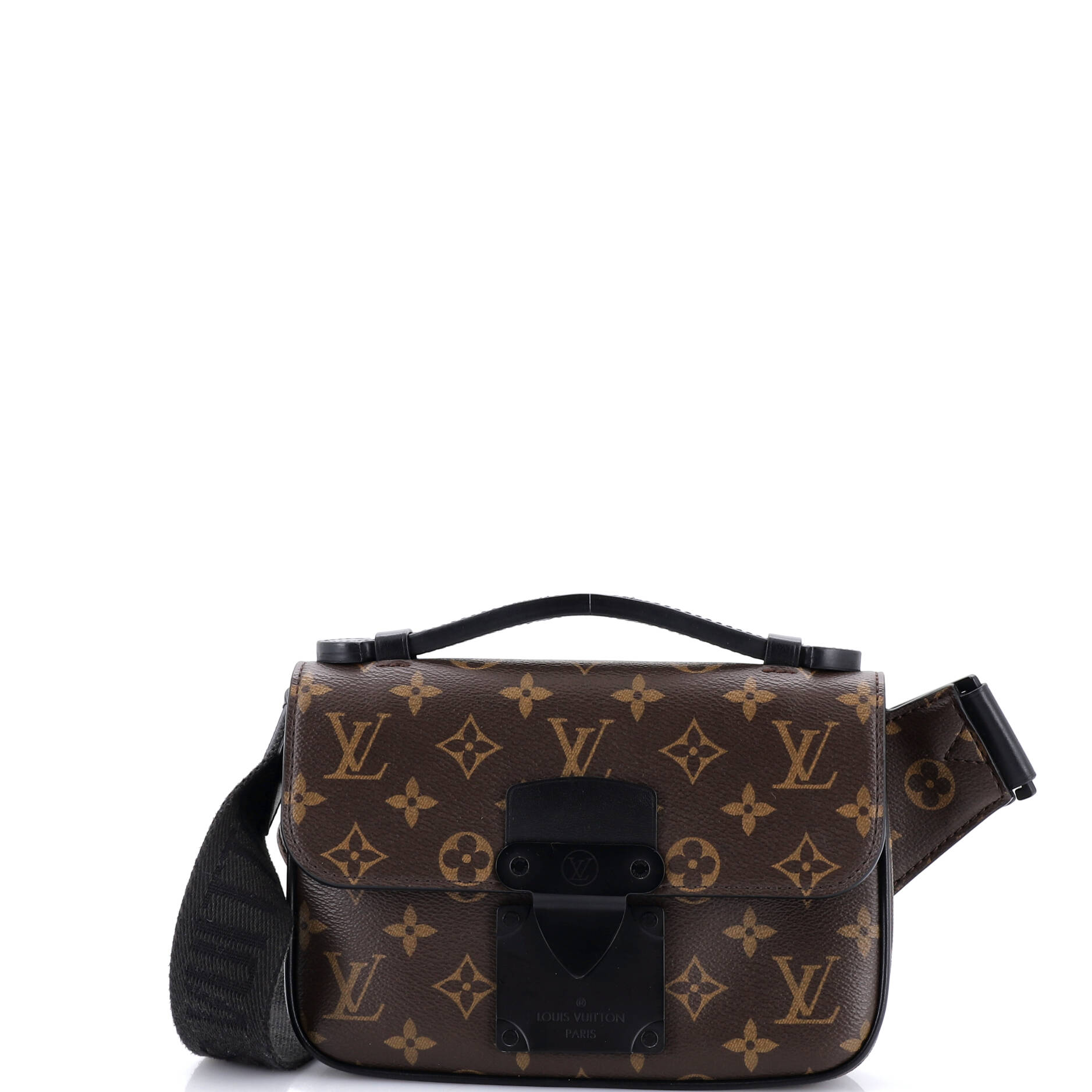 S Lock Sling Bag Macassar Monogram Canvas