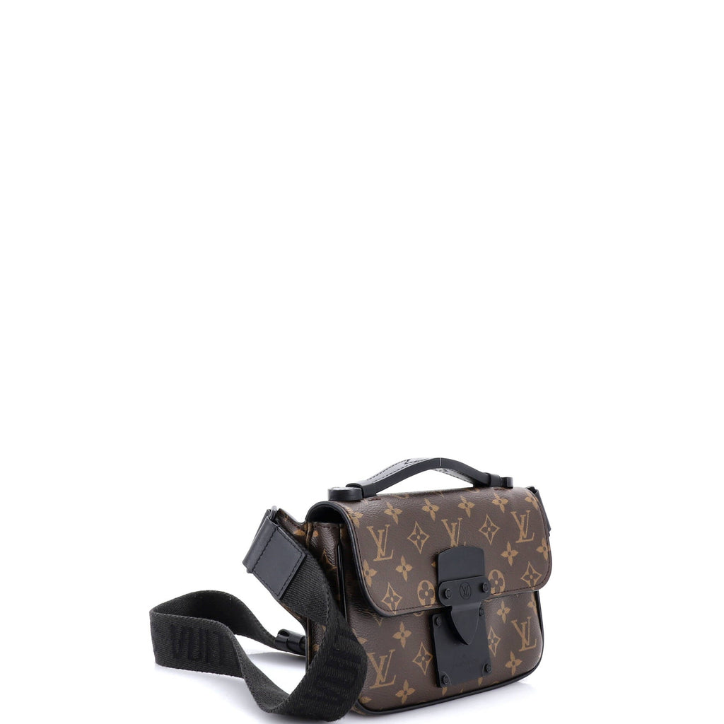 S Lock Sling Bag Macassar Monogram Canvas