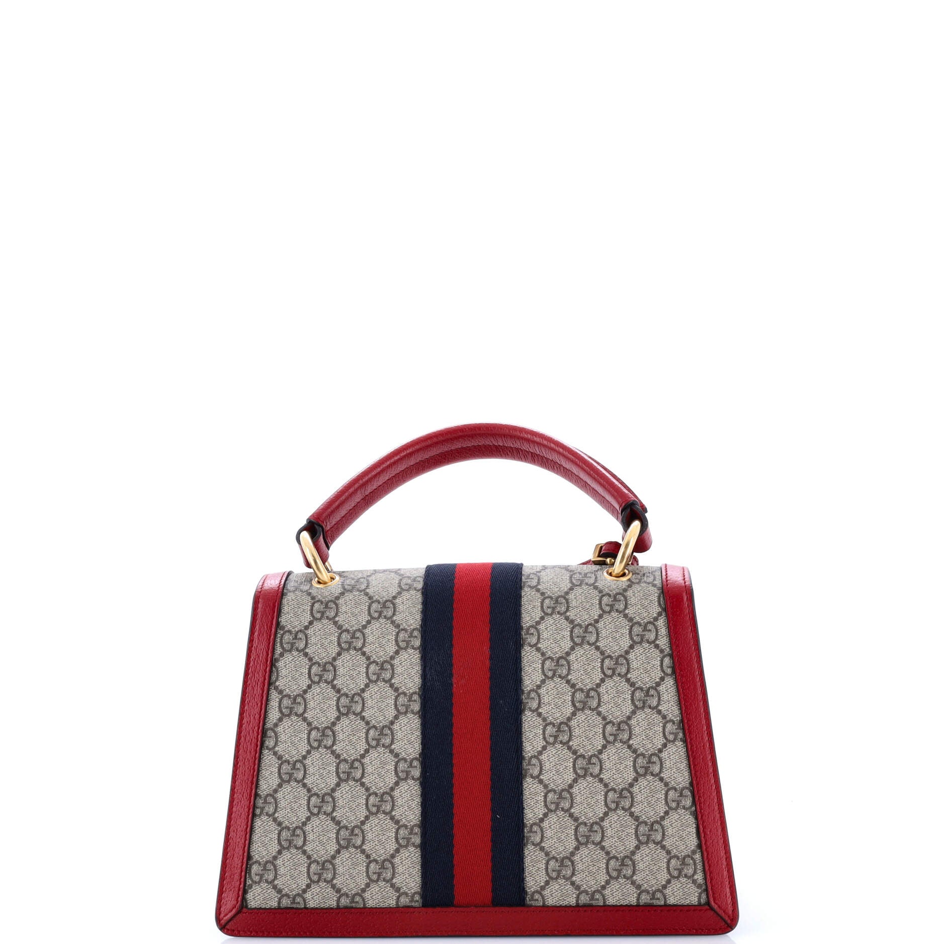 Queen Margaret Top Handle Bag GG Coated Canvas with Leather Small