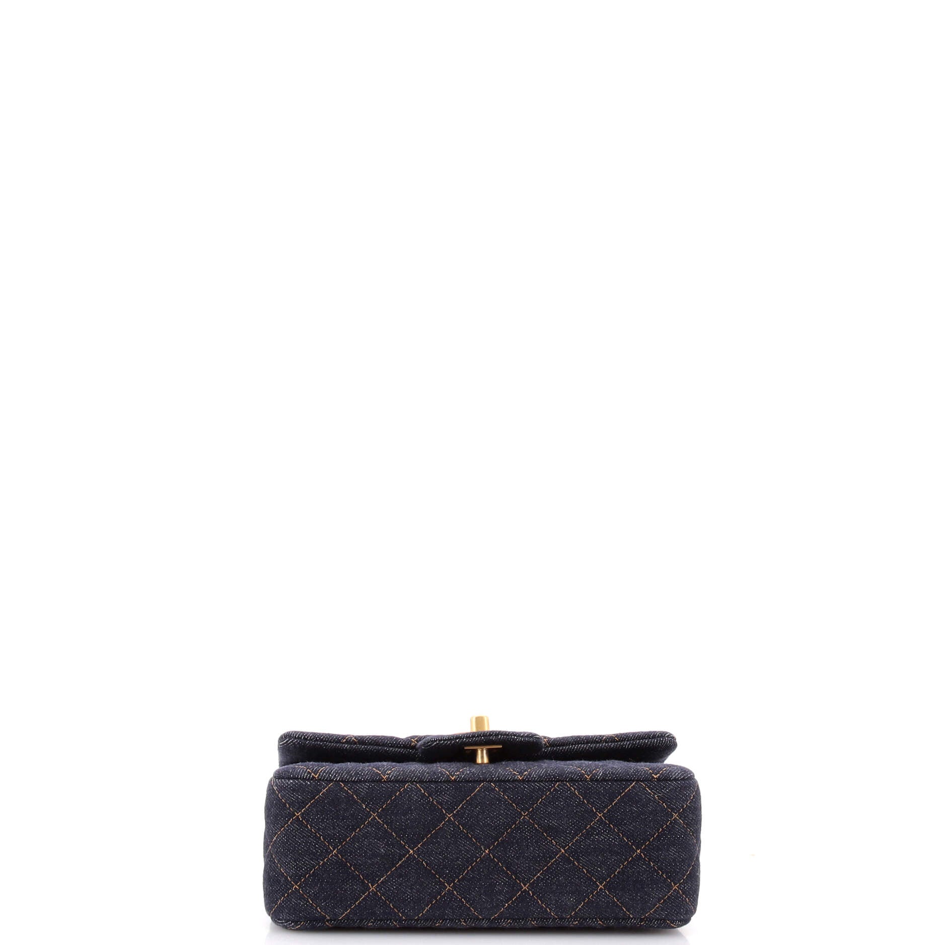 Classic Single Flap Bag Quilted Denim Mini