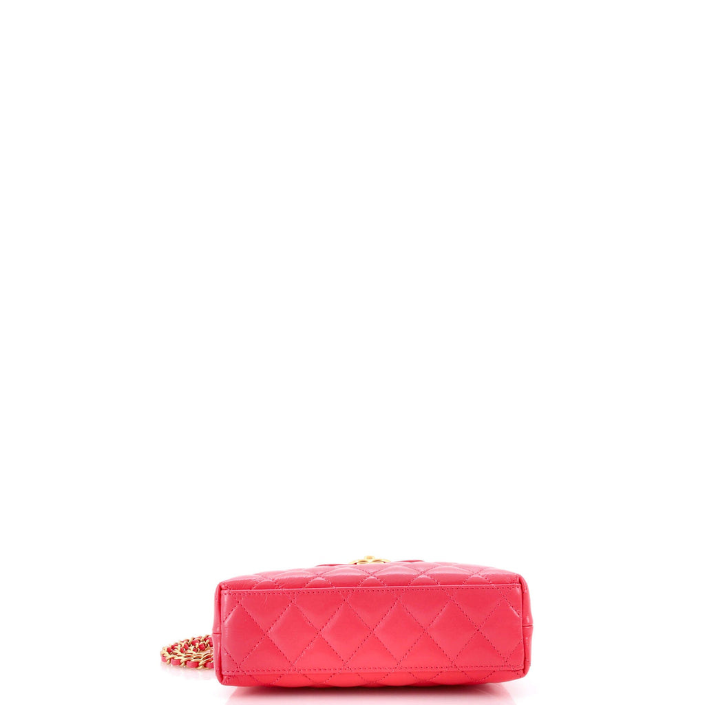 Kelly Top Handle Shopping Bag Quilted Shiny Aged Calfskin Mini