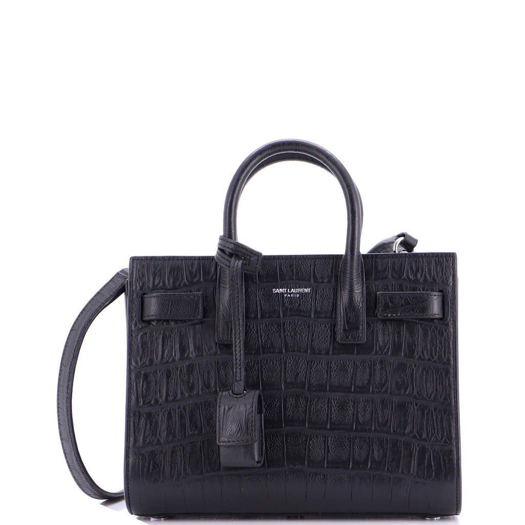 Sac de Jour Bag Crocodile Embossed Leather Nano
