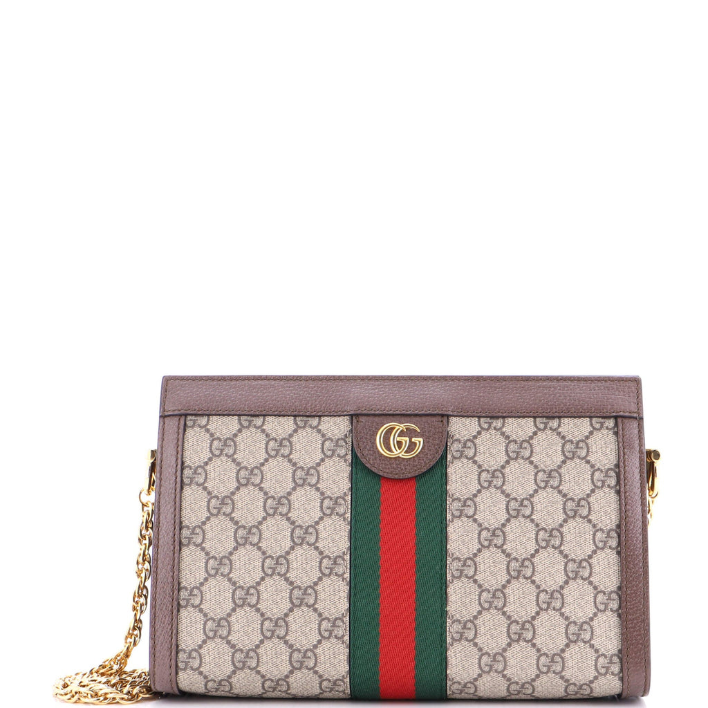 Ophidia Chain Shoulder Bag GG Coated Canvas Small