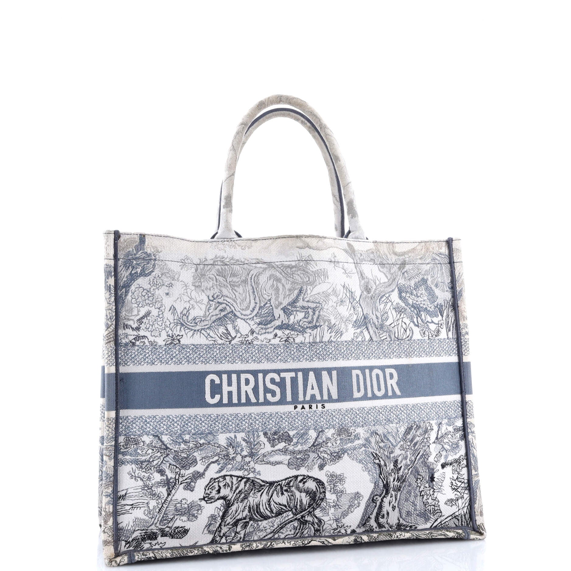 Book Tote Embroidered Canvas Large