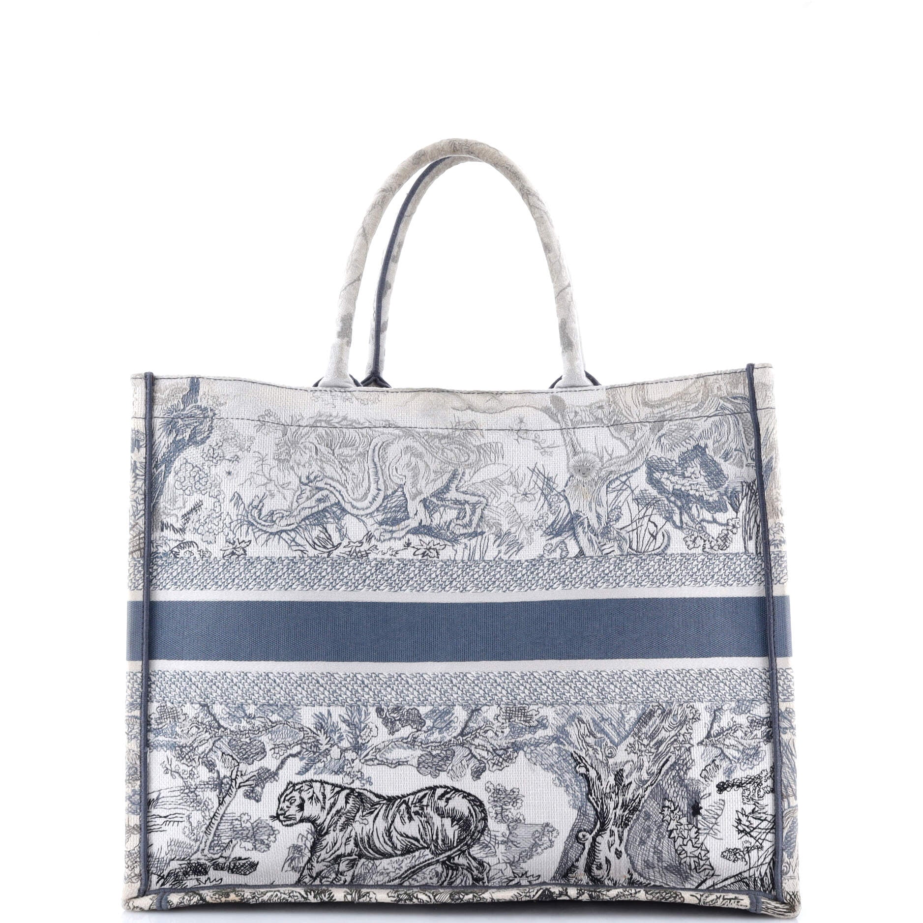 Book Tote Embroidered Canvas Large