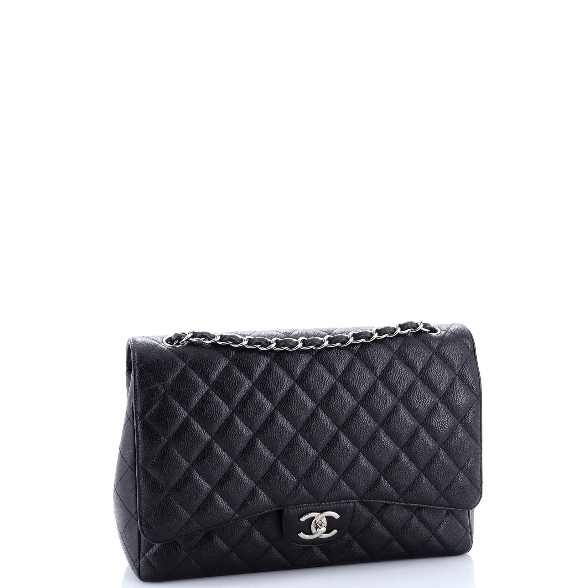 Classic Double Flap Bag Quilted Caviar Maxi