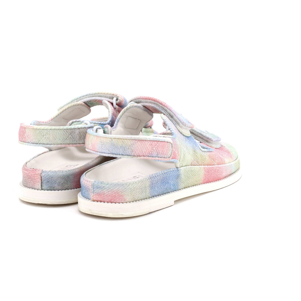 Women's Velcro Dad Sandals Quilted Multicolor Canvas