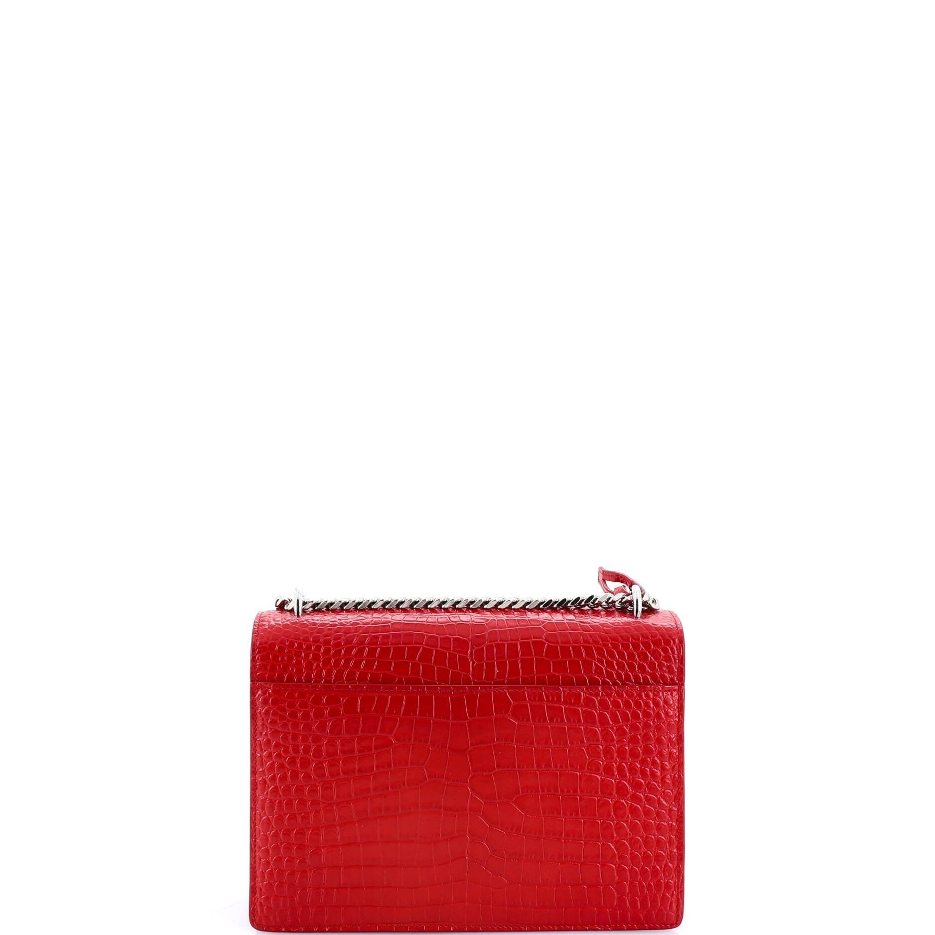 Sunset Crossbody Bag Crocodile Embossed Leather Medium