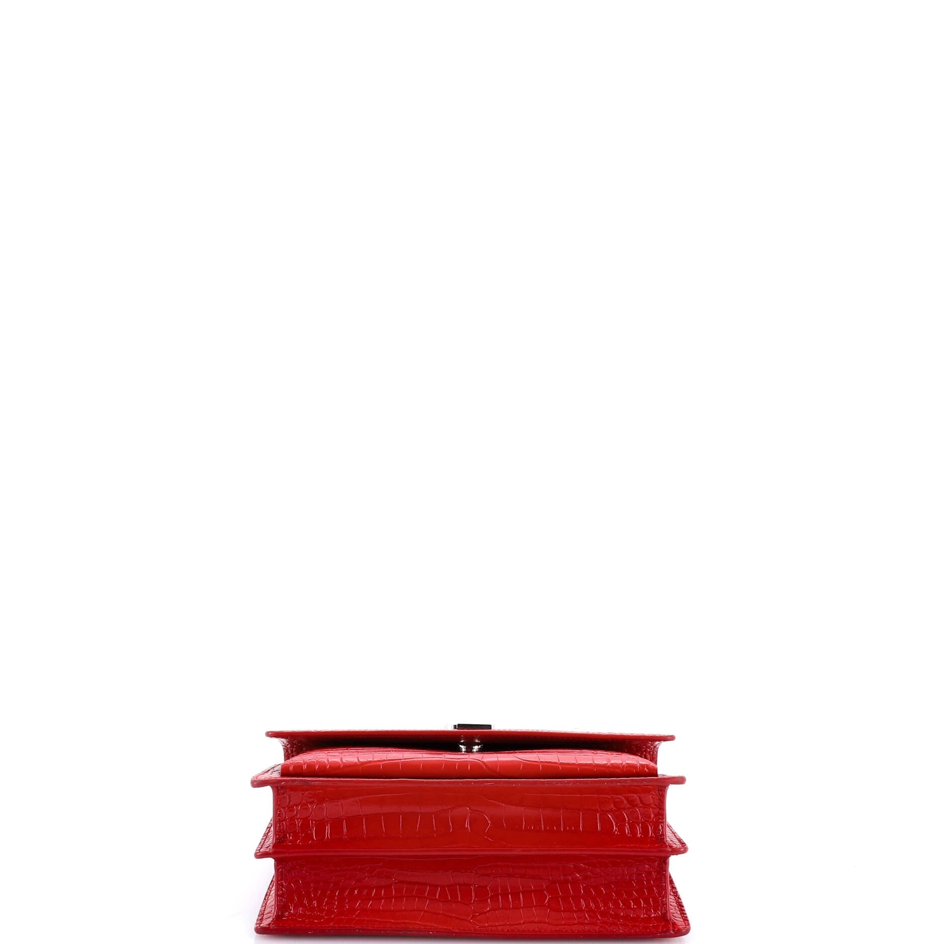 Sunset Crossbody Bag Crocodile Embossed Leather Medium