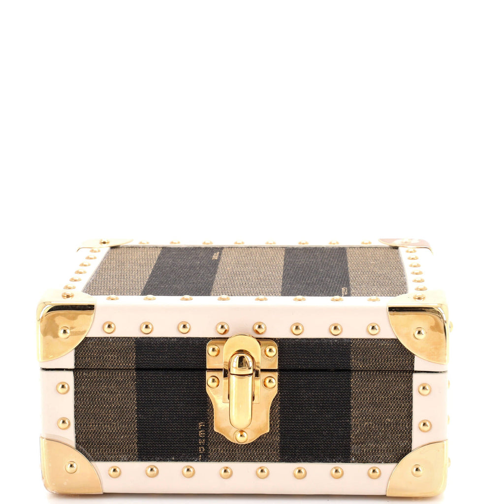 Jewelry Trunk Case Pequin Canvas with Leather