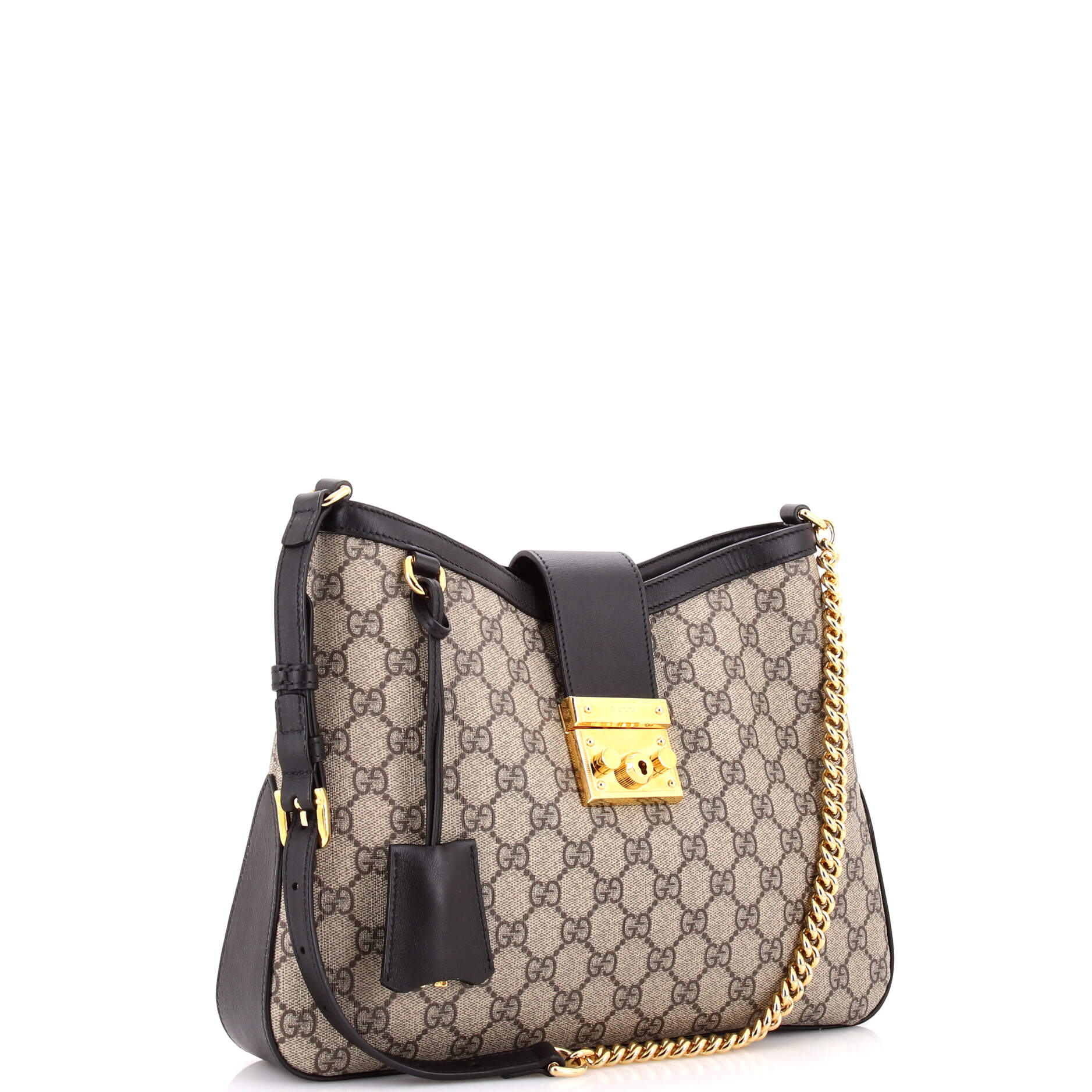 Padlock Chain Shoulder Bag GG Coated Canvas with Leather Medium