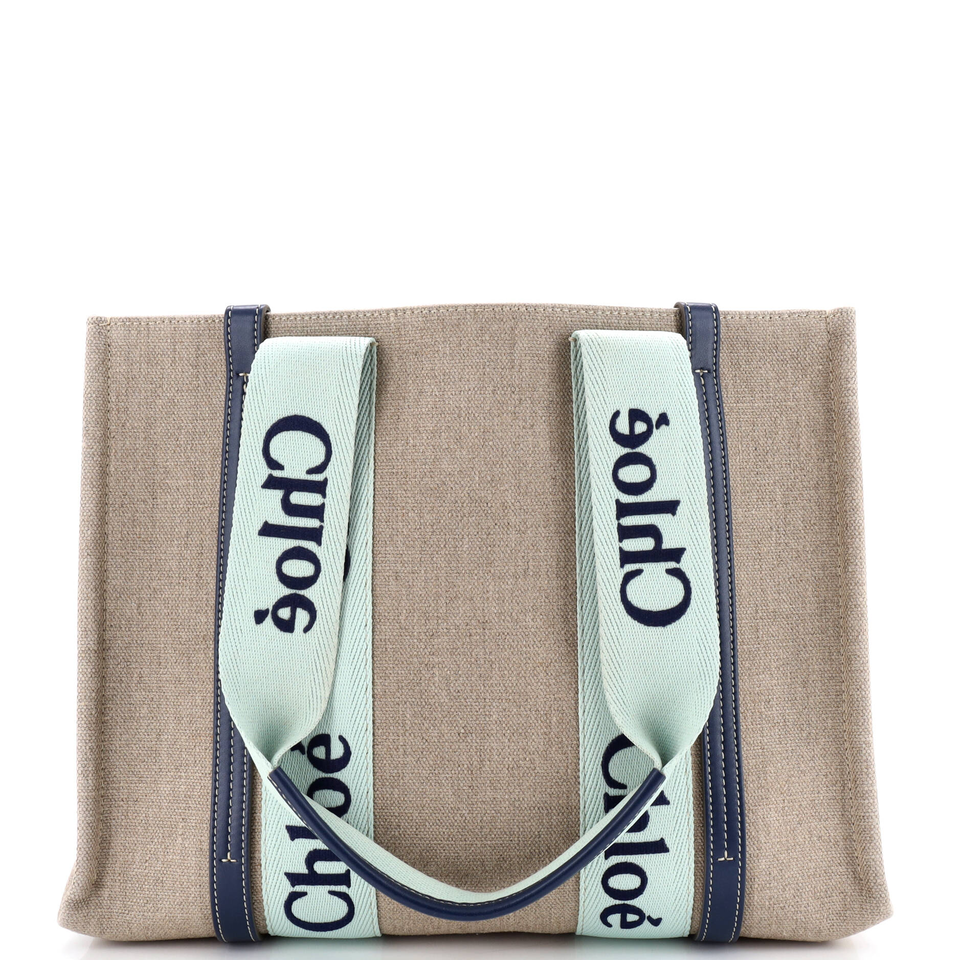 Woody Tote Canvas with Leather Medium