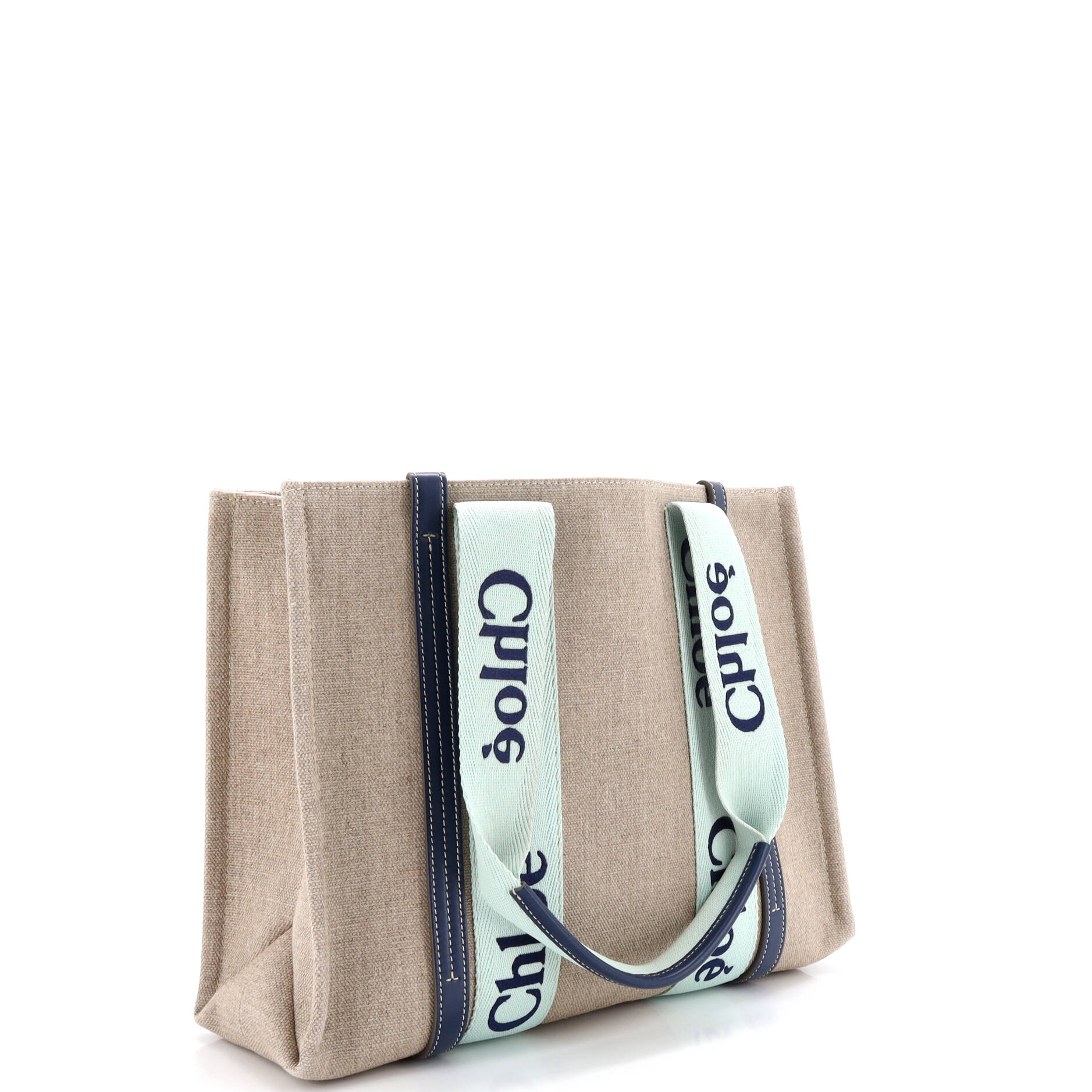 Woody Tote Canvas with Leather Medium