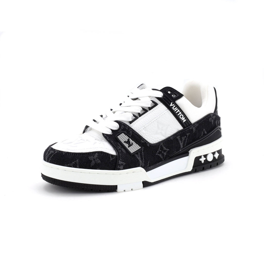 Men's LV Trainer Sneakers Monogram Empreinte Leather and Monogram Denim