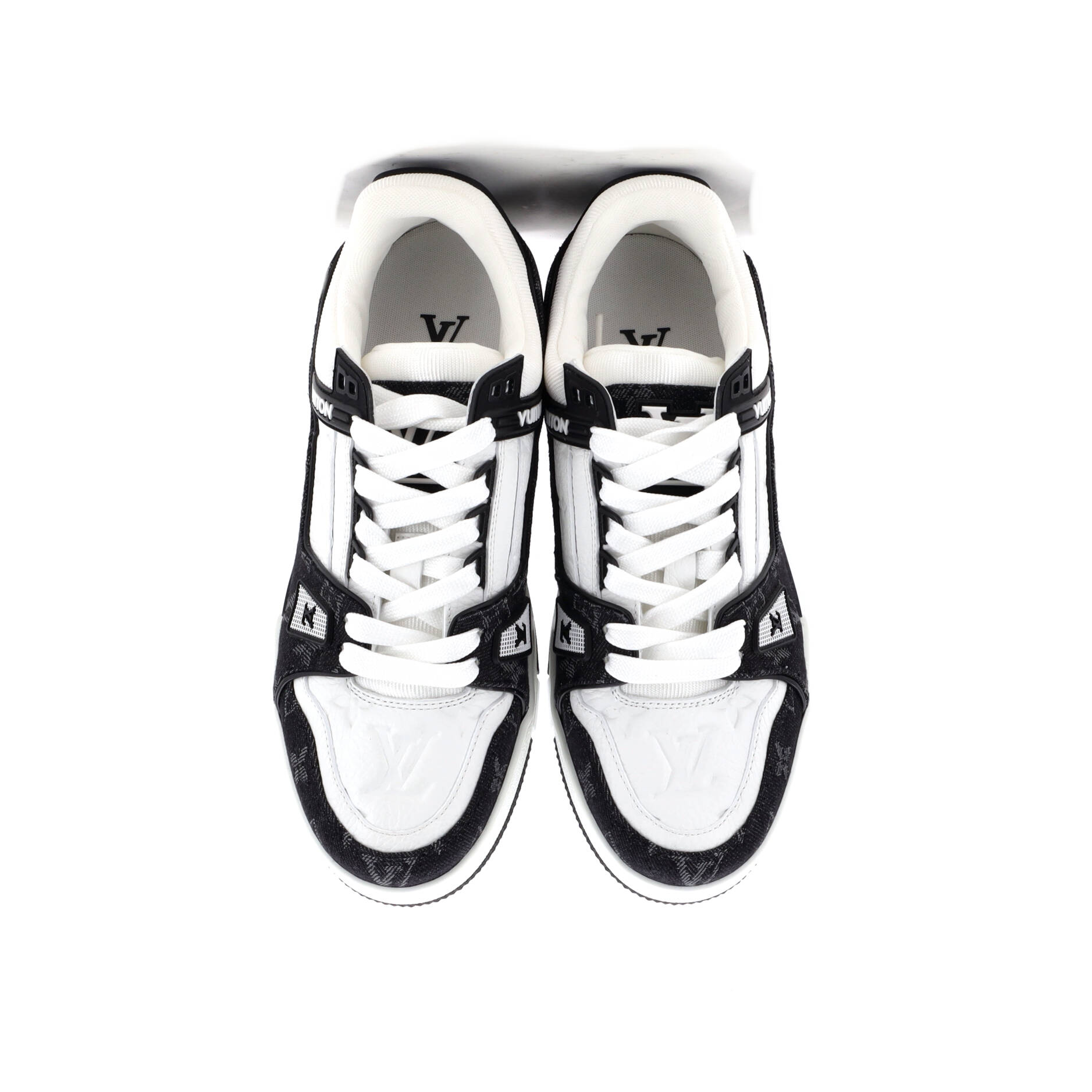 Men's LV Trainer Sneakers Monogram Empreinte Leather and Monogram Denim