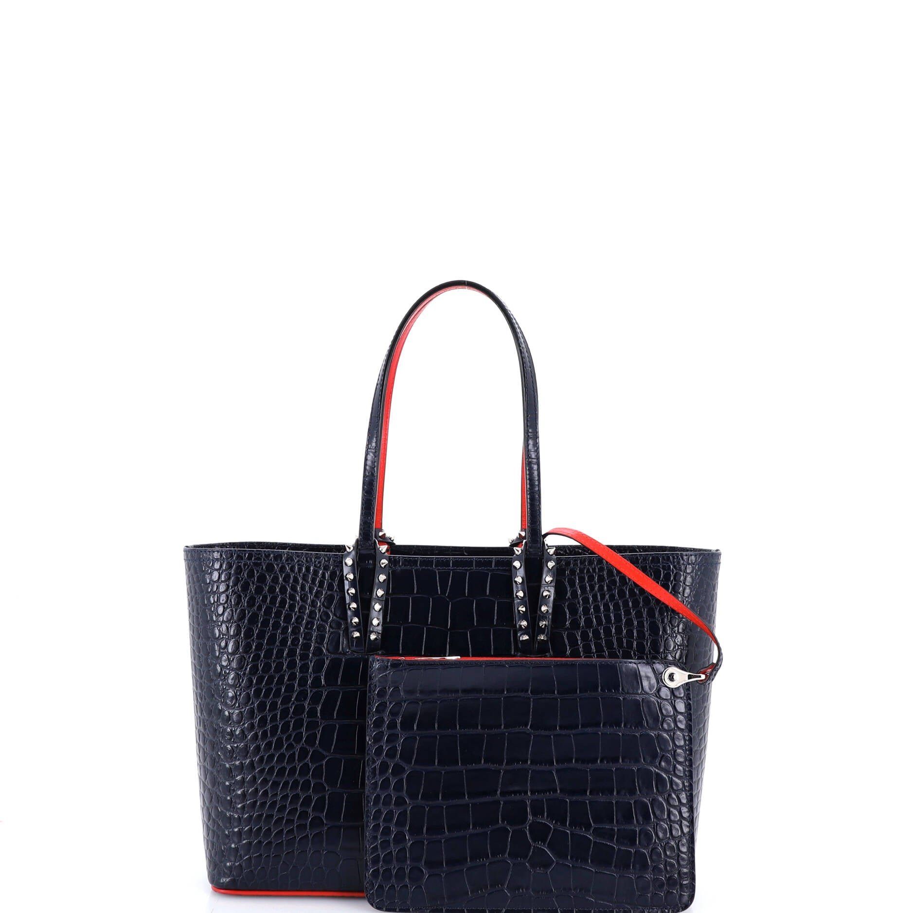 Cabata East West Tote Crocodile Embossed Leather Small