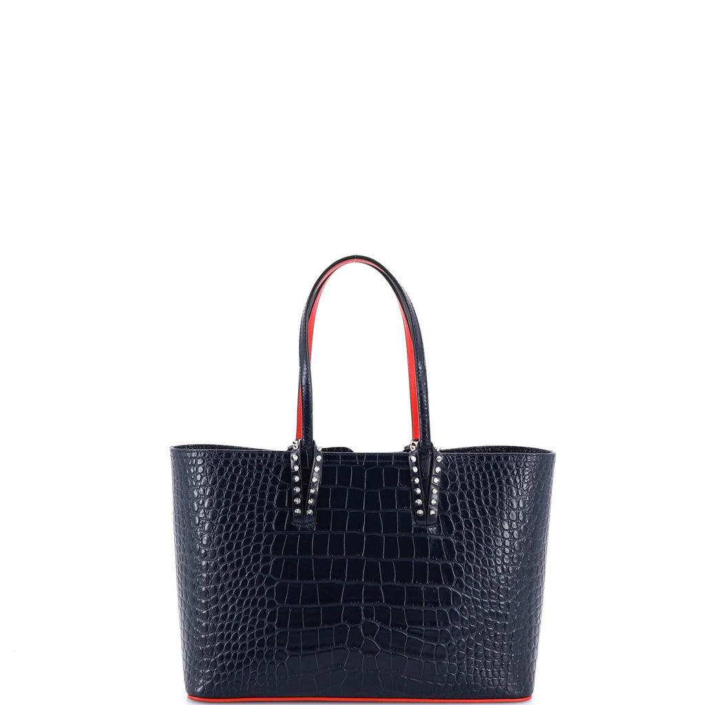 Cabata East West Tote Crocodile Embossed Leather Small