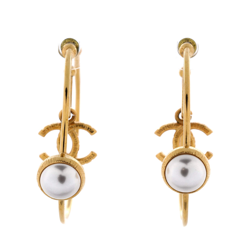 CC Creoules Double Hoop Earring Earrings Metal with Faux Pearl
