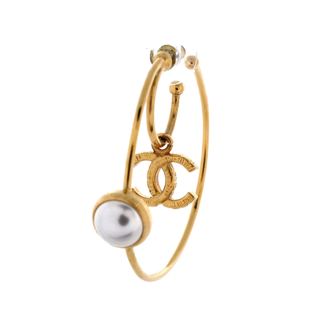 CC Creoules Double Hoop Earring Earrings Metal with Faux Pearl