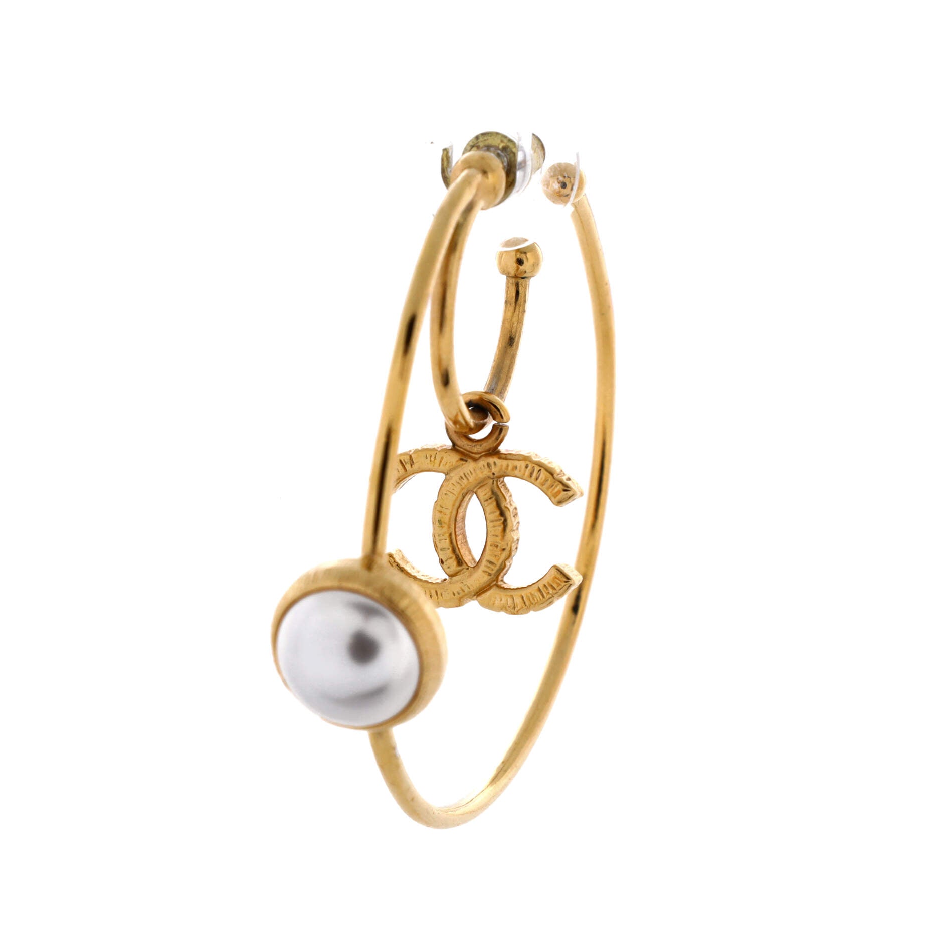 CC Creoules Double Hoop Earring Earrings Metal with Faux Pearl