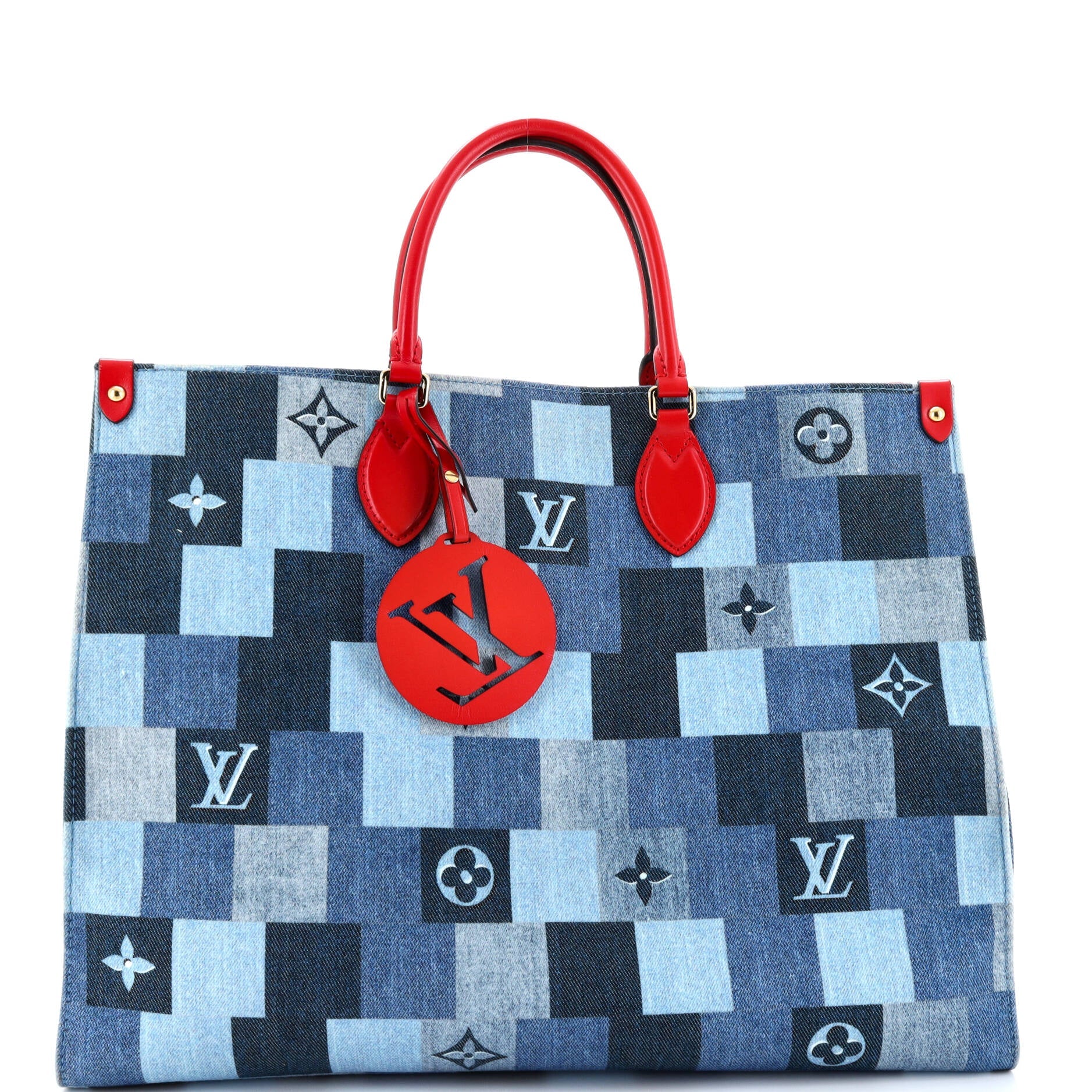 OnTheGo Tote Damier and Monogram Patchwork Denim GM