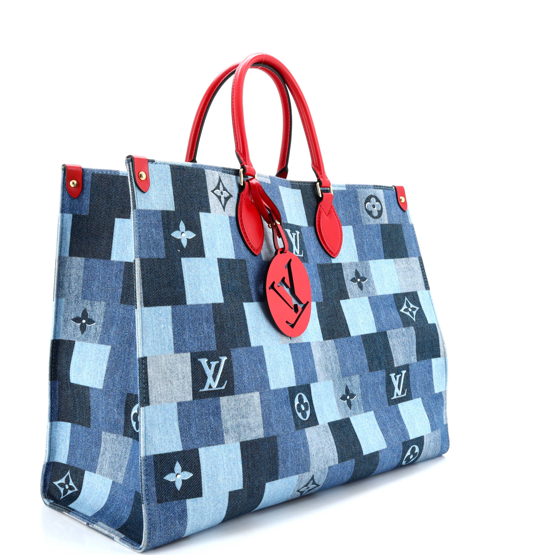 OnTheGo Tote Damier and Monogram Patchwork Denim GM
