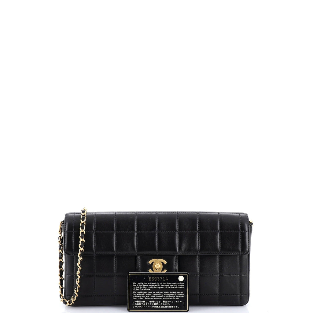 Chocolate Bar Flap Bag Quilted Lambskin East West