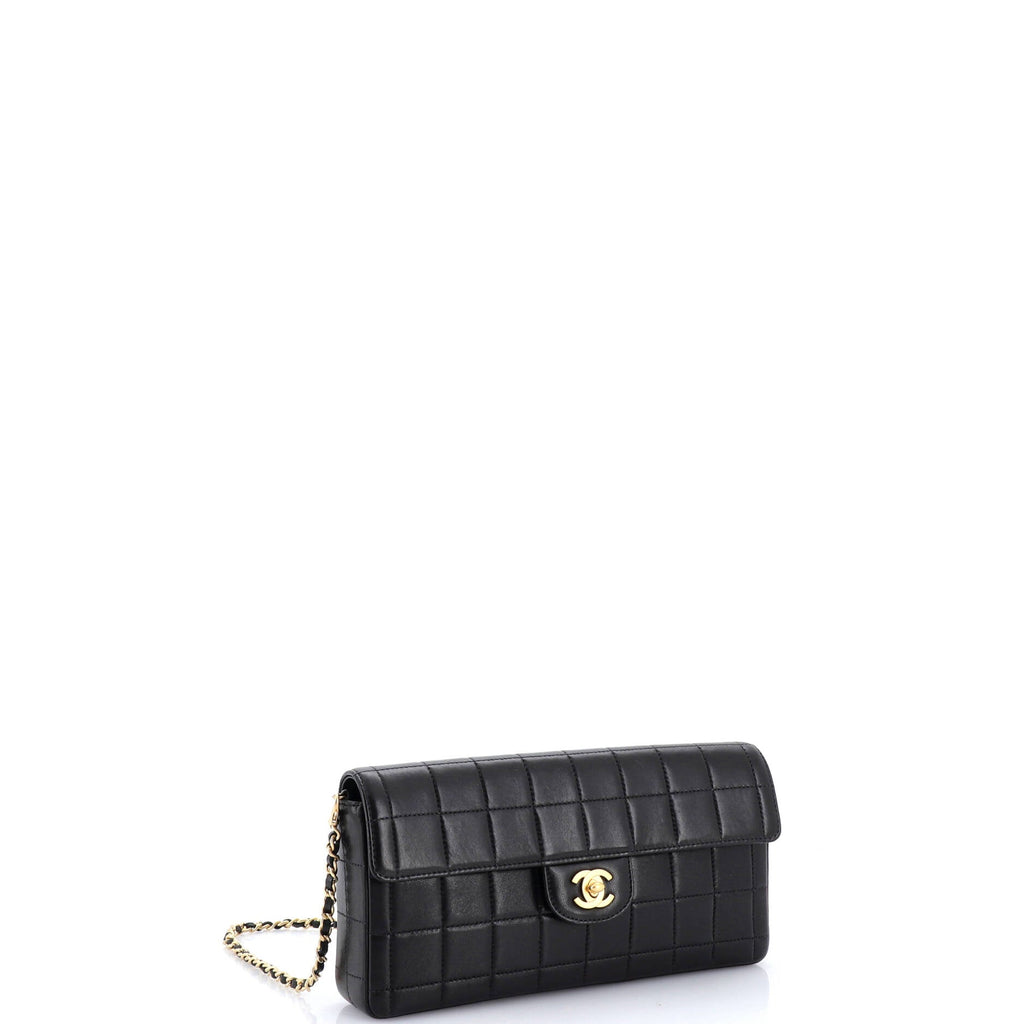 Chocolate Bar Flap Bag Quilted Lambskin East West