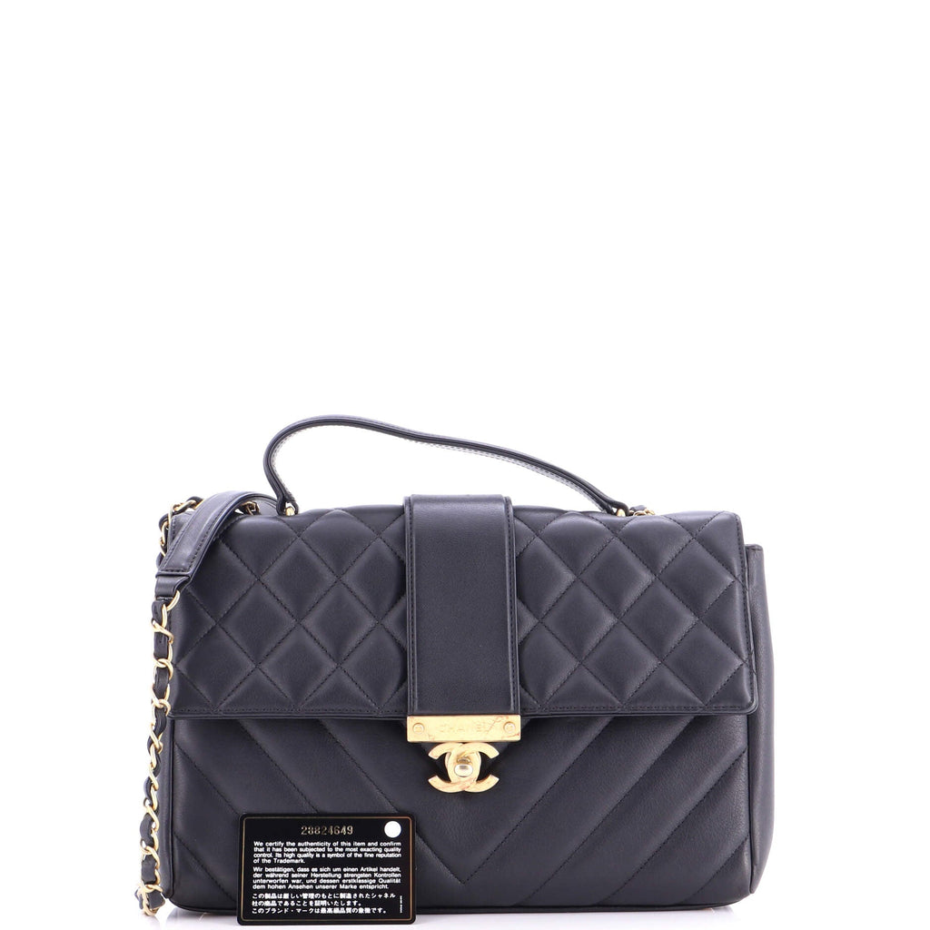 In The City Top Handle Flap Bag Mixed Quilt Calfskin Medium
