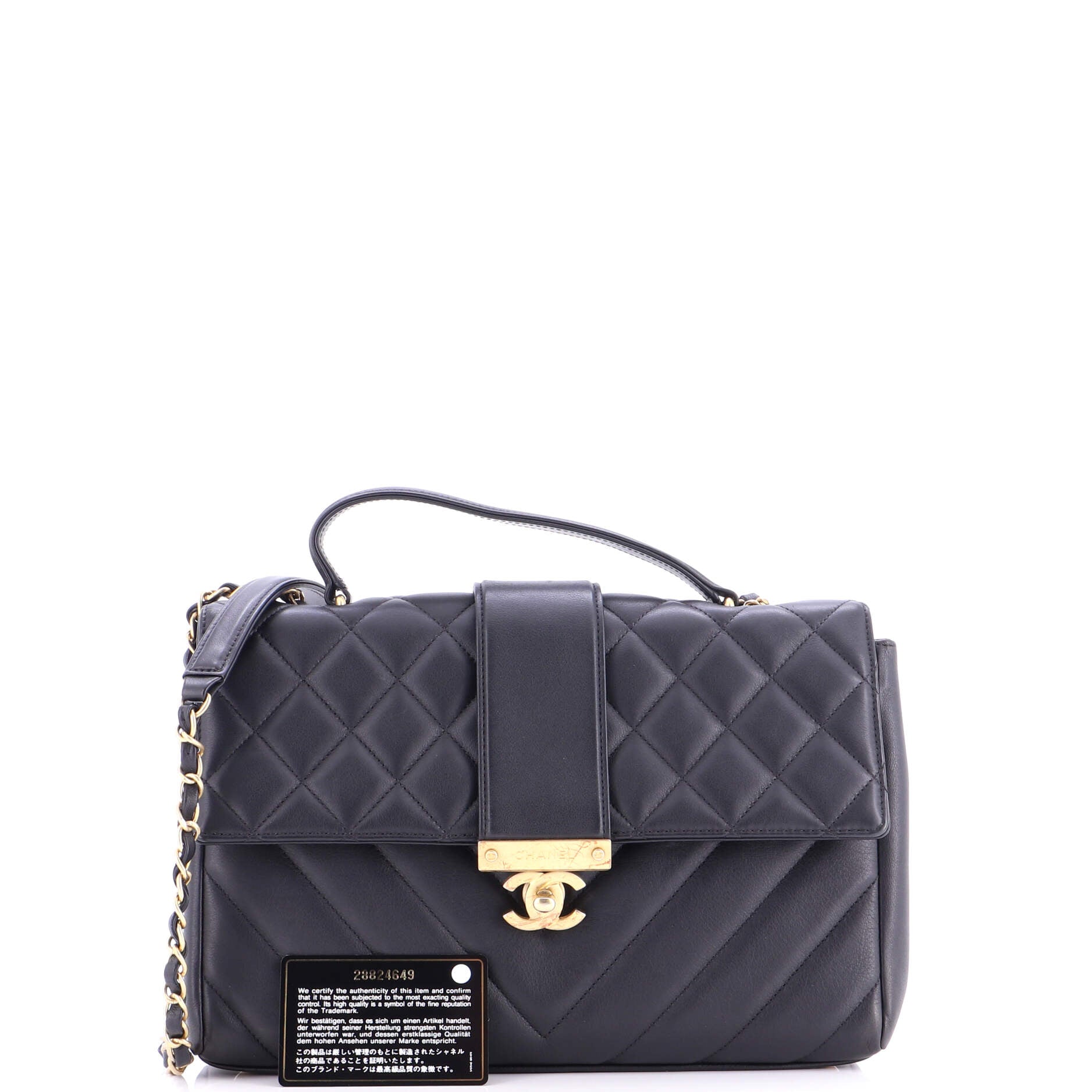 In The City Top Handle Flap Bag Mixed Quilt Calfskin Medium