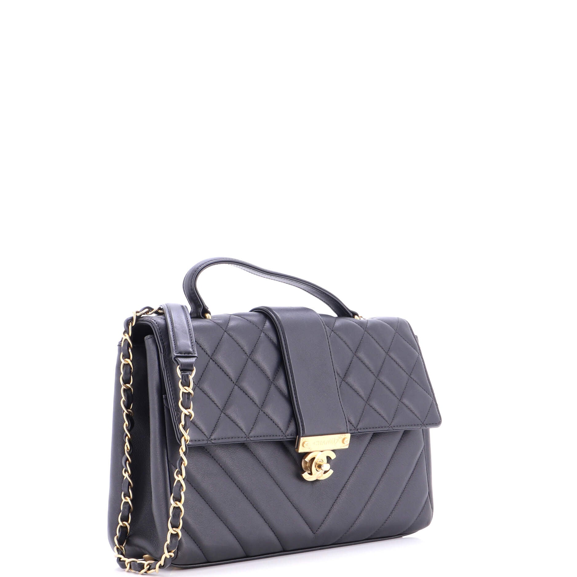 In The City Top Handle Flap Bag Mixed Quilt Calfskin Medium