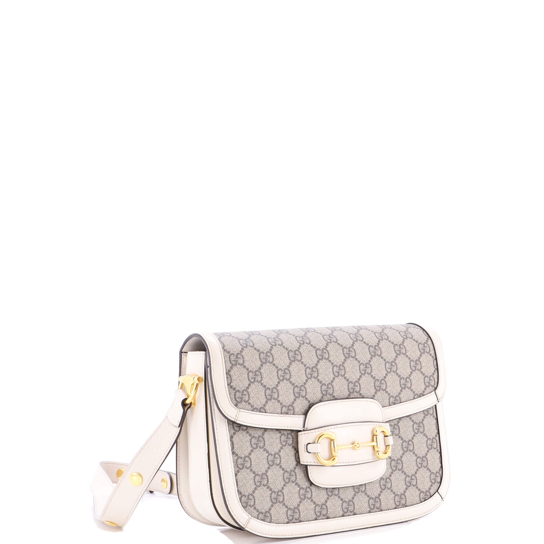 Horsebit 1955 Shoulder Bag GG Coated Canvas with Leather Small