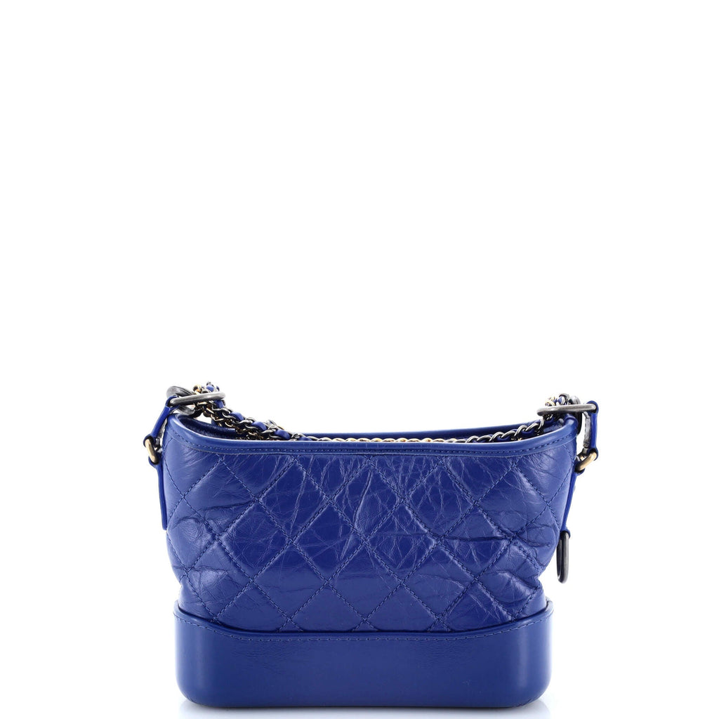 Gabrielle Hobo with Logo Handle Quilted Aged Calfskin Small