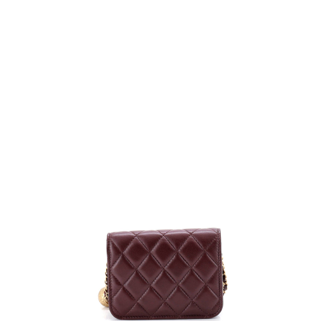 Pearl Crush Flap Clutch with Chain Quilted Lambskin Mini